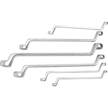 Ruční nářadí BGS 2281, Sada oboustranných očkových klíčů s očkovými hlavami E-profil | zalomené | E6 - E24 | 6dílná