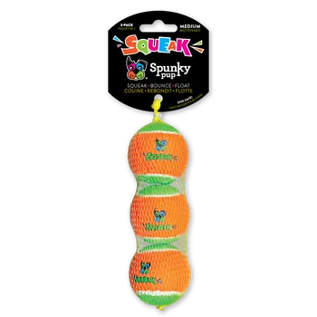 Hračka pro psa SPUNKY PUP Pískací tenisový míček 3ks / 5,5cm