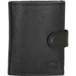 Kožená peněženka Double-d s přezkou - černá