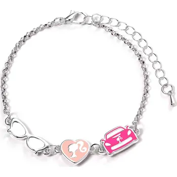 Náramek Náramek Barbie s přívěsky - Srdce silueta, Brýle, auto