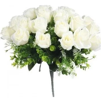 umělá květina Kytice růží 40 cm, krémová