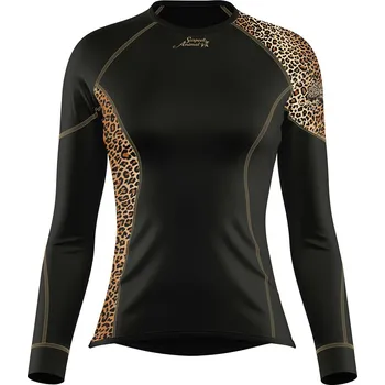 Dámské funkční triko dlouhý rukáv LEO černá/hnědá Bamboo Ultra