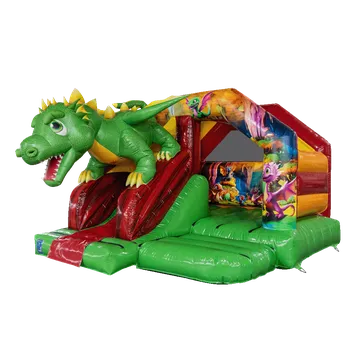 Skákací hrad Skákací Hrad se skluzavkou | EU výroba | 4,6 x 3,7m - 3D | Drak