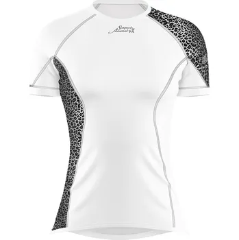 Dámské funkční triko krátký rukáv LEO bílá/šedá Bamboo Ultra