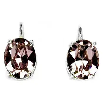 Náušnice Stříbrné náušnice Swarovski amethyst - NK1242 (Stříbrné náušnice se Swarovski krystalem 10x8 mm)