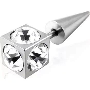 Piercing Falešný piercing kostka se zirkony - čirý
