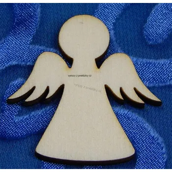 Výřez z překližky, V09/3, MINI ANDĚLÍČEK, 3,2x3,2cm, 1ks