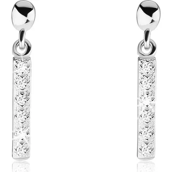 Náušnice Stříbrné 925 náušnice, visací třpytivé tyčinky, čiré zirkonky
