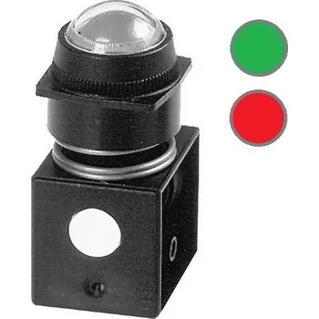 Kompresor Pneumatický vizuální indikátor tlaku 22mm, 1-8 bar, signalizace bez tlaku (červená) Parker PXV-F1314