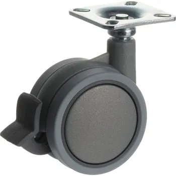 Nábytkové kování Interex design Nábytkové kolečko LUNO 60 mm s brzdou / Šedé 60 mm