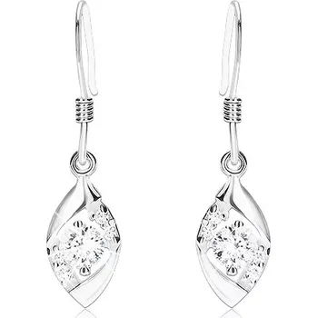 Náušnice Náušnice ze stříbra 925, kontura zrnka, třpytivé zirkony čiré barvy