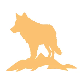 Polep vozidla Vlk 031 levá hory (08 - béžová) SAMOLEPKA NA AUTO, NÁLEPKA, FÓLIE, POLEP, TUNING, VLASTNÍ TEXT, TISK, AUTOSAMOLEPKY.cz, POLEPY, OBRÁZEK, LOGO, 3D STICKERS