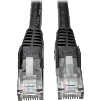 Síťový kabel EATON Ethernetový kabel Cat6 Gigabit Snagless Molded (UTP) (RJ45 Samec/Samec), černá, 7.62m N201-025-BK