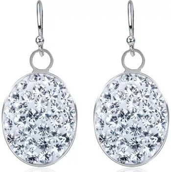 Náušnice Visací náušnice ze stříbra 925 - čiré zirkonové ovály, velké