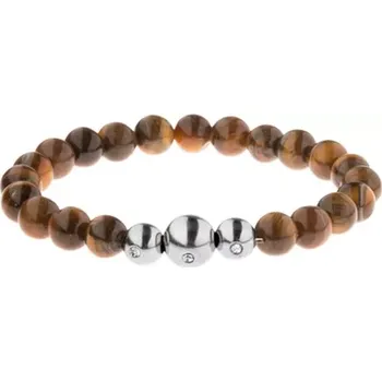 Náramek Pružný náramek na ruku - korálky v různých odstínech hnědé barvy