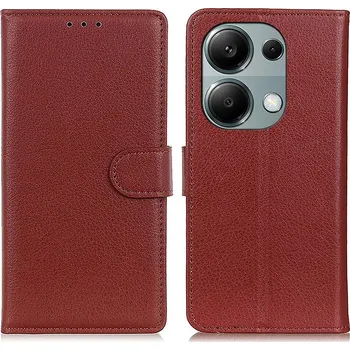 Pouzdro na mobilní telefon Litchie knížkové pouzdro na Xiaomi Redmi Note 13 Pro 4G/Poco M6 Pro - hnědé