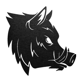 Samolepící dekorace SAMOLEPKA Divoké prase 007 pravá kanec (63 - škrábaný kov černý) NA AUTO, NÁLEPKA, FÓLIE, POLEP, TUNING, VLASTNÍ TEXT, TISK, AUTOSAMOLEPKY.cz, POLEPY, OBRÁZEK, LOGO, SAMOLEPKY