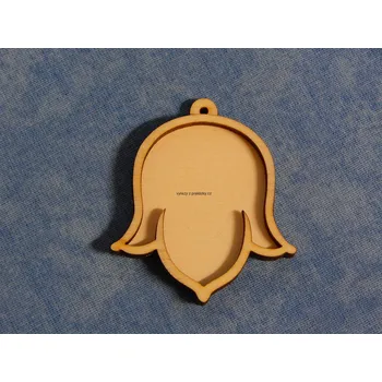 Překližka Výřez z překližky, K44, SADA-KVĚT ZVONEK, 4x3,5cm, 1ks