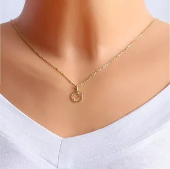 Přívěsek Přívěsek z 14K žlutého zlata, souhvězdí zvěrokruhu "Beran", kruh, čiré zirkony