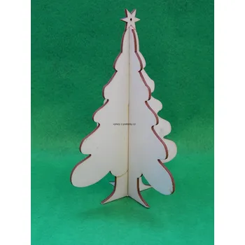 Stavební deska Výřez z překližky, V61/2, 3D VÁNOČNÍ STROMEK-malý, 5,7x7,5cm, 1ks