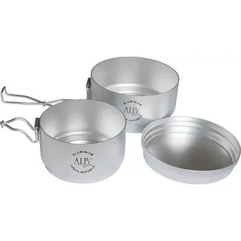 Kempingové nádobí Ešus hliníkový ALB třídílný (Klasická hliníková jídelní souprava používaná nejen v České armádě, ale také v civilním sektoru.)