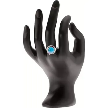 Prsten Prsten ze stříbra 925 - zirkonová obroučka, akvamarínový kamínek - Velikost: 52