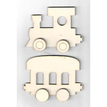 Stavební deska Výřez z překližky, L43/1, VĚTŠÍ LOKOMOTIVA, 7,5x5,8cm, 1ks