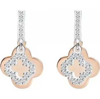 Náušnice Stříbrné náušnice 925 - zirkonová linie, dva čtyřlístky různých velikostí, puzetky