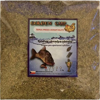 Návnadová surovina Golden Fish Řepka proso konopí mleté - 0,5 kg