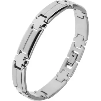 Náramek Náramek z oceli stříbrné barvy, spoje "H"