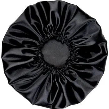 MURU Oboustranná Saténová Čepice na spaní Černá