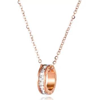 Náhrdelník Náhrdelník z oceli - prsten se čtvercovými zirkony, znamení zvěrokruhu