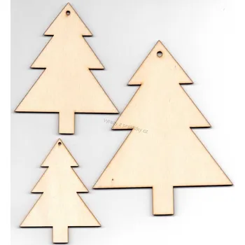 Stavební deska Výřez z překližky, V16/3, VÁNOČNÍ STROMEK ROVNÝ-malý, 5,7x7,2cm, 1ks