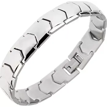Náramek Ocelový náramek, matný povrch, "Y" články, stříbrná barva