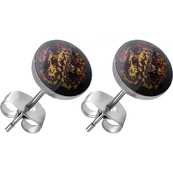 Náušnice Puzetové náušnice z oceli - kruhové, čínský drak