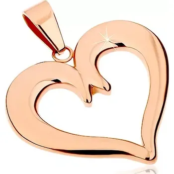 Přívěsek Ocelový přívěsek v měděném odstínu, kontura souměrného srdce, lesklý povrch