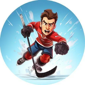 Přisada na vaření a pečení Jedlý papír hokejista na ladě 19,5cm - PICTURE