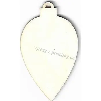 Překližka Výřez z překližky, V70/1-419, VÁNOČNÍ OZDOBA-KAPKA, čistá, 4,2x7,2cm, 1ks