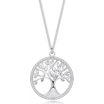 Náhrdelník Náhrdelník ze stříbra 925, nastavitelný - diamanty, strom života v kruhu