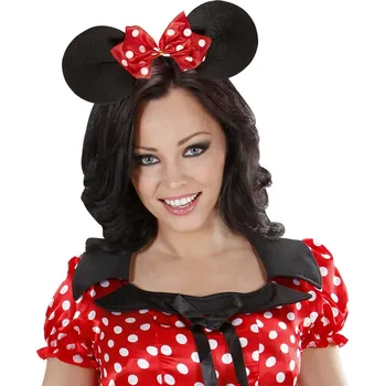 Karnevalový doplněk Čelenka s myšíma ušima a motýlkem