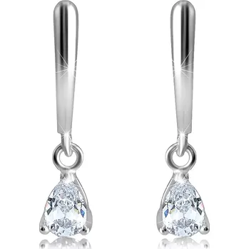 Náušnice Stříbrné 925 náušnice - třpytivý zirkon ve tvaru slzy, dámský patent