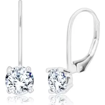 Náušnice Stříbrné náušnice 925 - blýskavý zirkon v transparentním odstínu, dámský patent