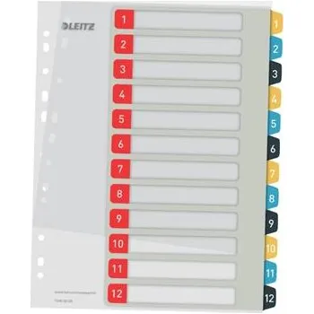 Kancelář LEITZ Celoplastové rejstříky Cosy A4 popisovatelné na počítači 1-12