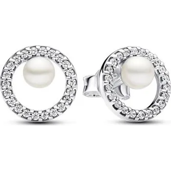 Náušnice Náušnice PANDORA&nbsp;Sladkovodní kultivovaná perla a&nbsp;pavé aureola 293154C01