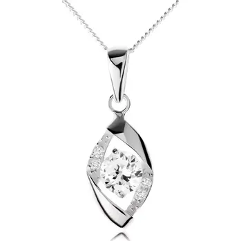 Náhrdelník Náhrdelník ze stříbra 925, obrys kosočtverce s oblými hranami, zirkon