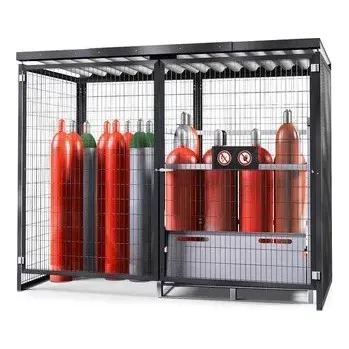 HTI Sklad na plynové lahve, mřížové stěny a střecha, 50 plynových lahví 50 litrů