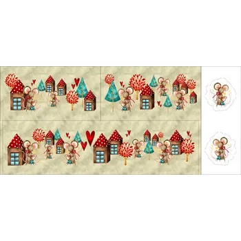 Panel mantinel do postýlky země myšek na béžové 60x120 bavlna premium