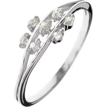 Prsten Prsten ze stříbra 925 - drobné zirkonové kvítky na stoncích - Velikost: 58