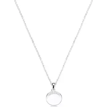 Náhrdelník Náhrdelník ze stříbra 925, kruhový přívěsek se zirkonovým půlměsícem