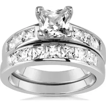 Prsten Silvego PRIA stříbrný set prstenů s briliantovým výbrusem - JJJR048